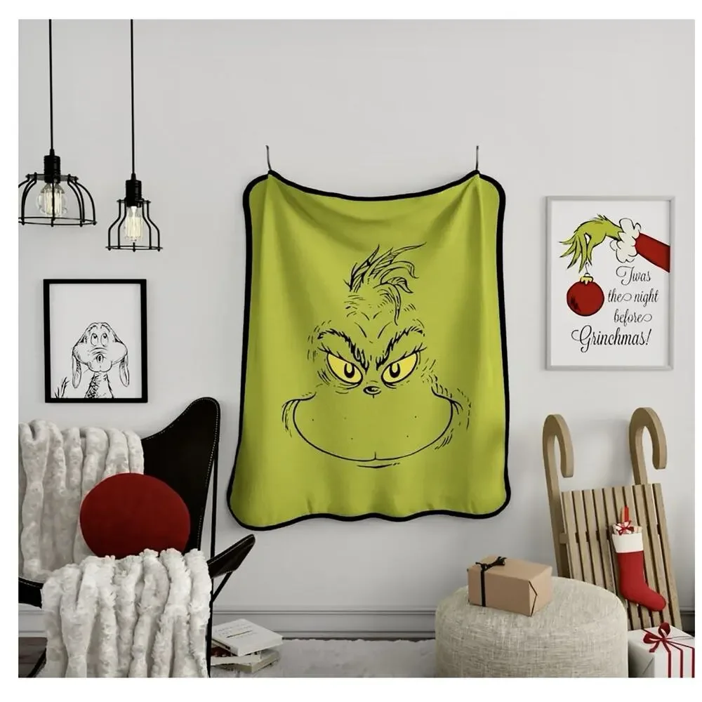 Dr Seuss The Grinch Throw Blanket 46x60 Soft Fleece Christmas